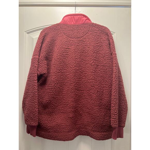 Aerie Women’s Comfort Dream Sherpa Quarter Zip Pullover Sweatshirt Size S Pink - Picture 4 of 4